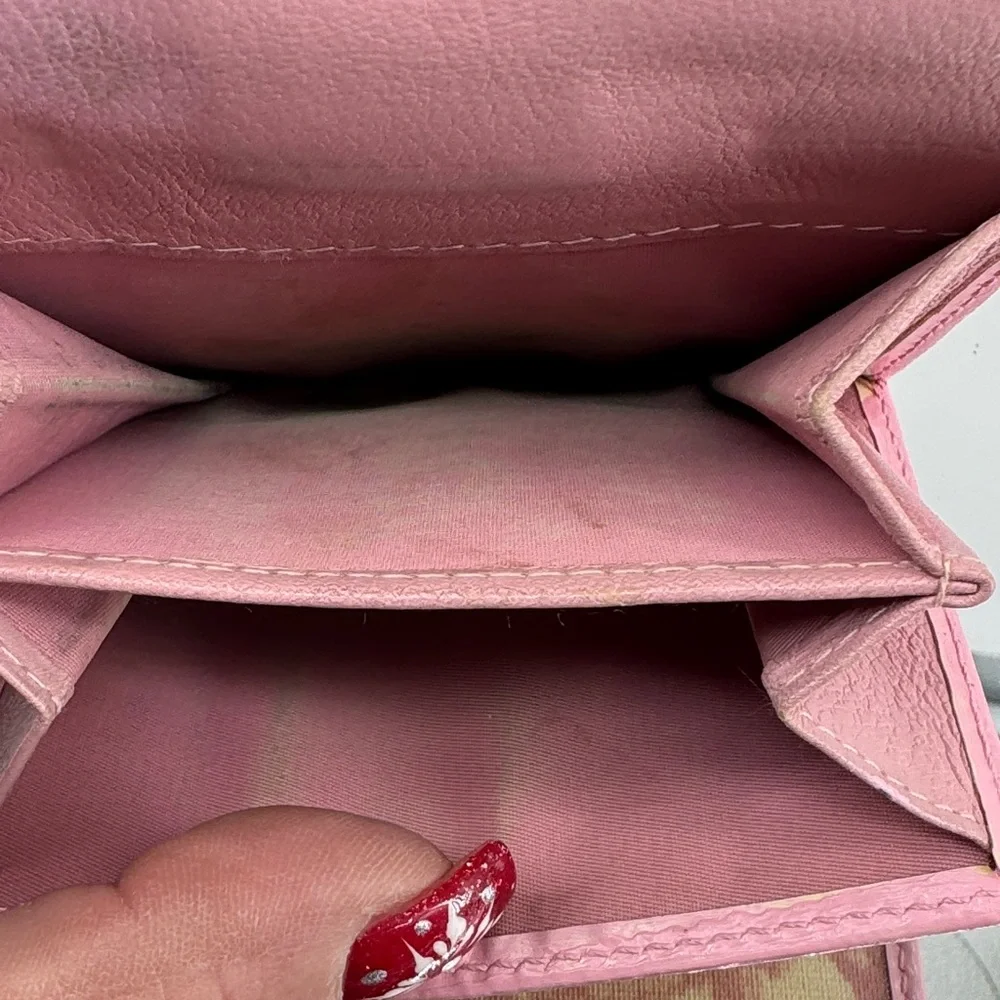 Dior Vintage Trotter Canvas Pink and Cream Monogram #1 Wallet
